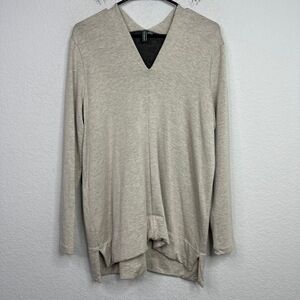 Shannon Passero Shirt Womens XL Beige‎ Long Sleeve Neutral Minimalist Athleisure
